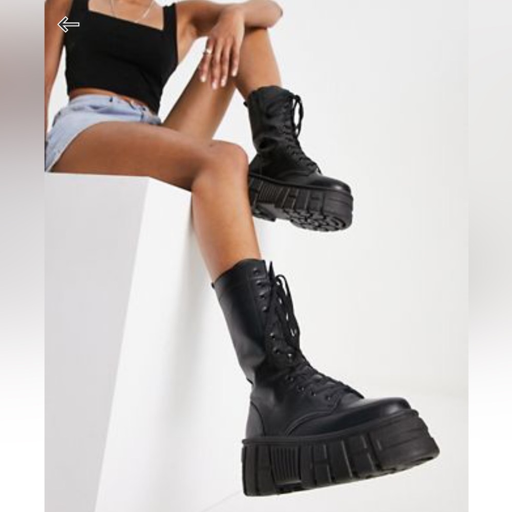 Black combat boots ASOS design